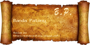 Banda Patony névjegykártya